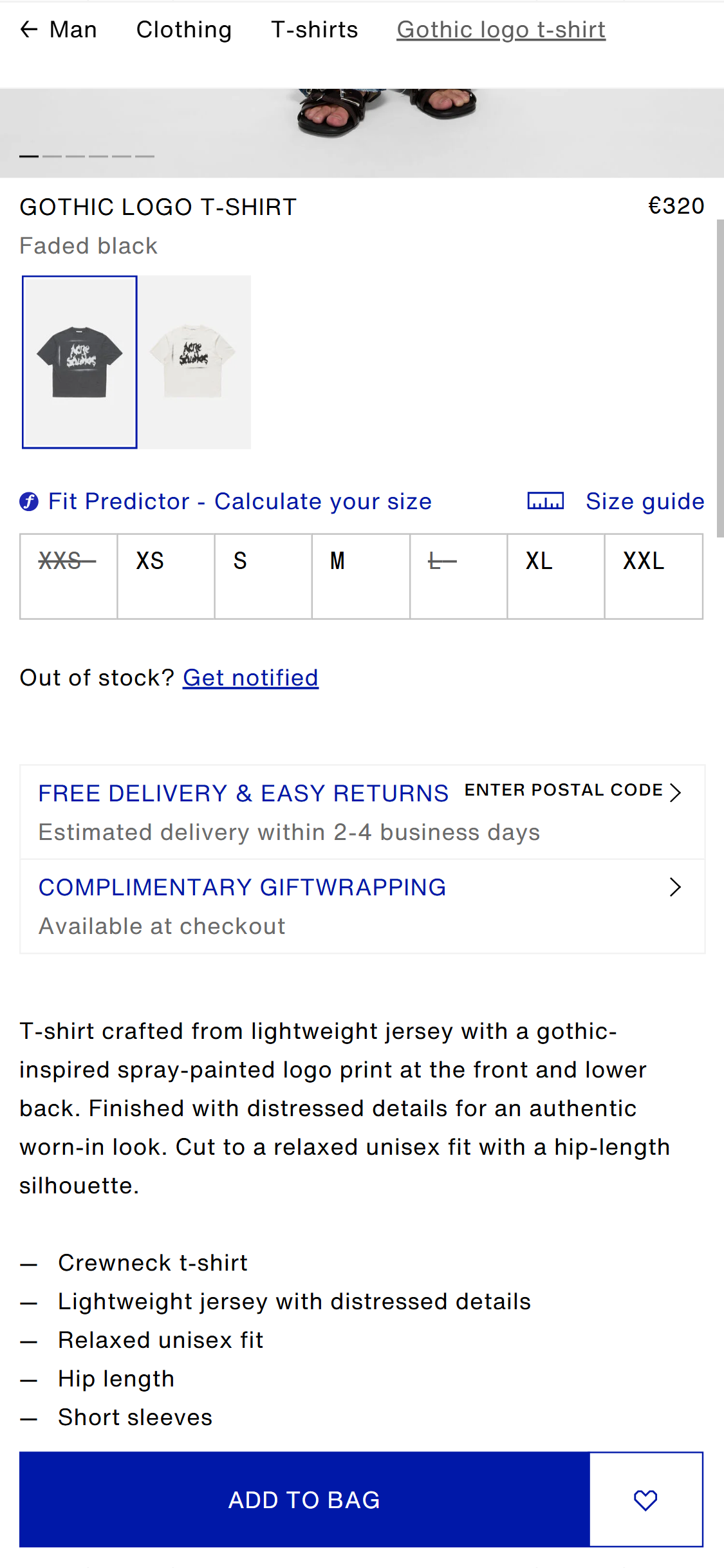 Acne Studios — Delivery Estimation